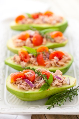 Avocado, tuna and tomato salad.
