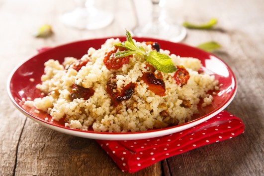 Couscous salad with tomatoes and herbs