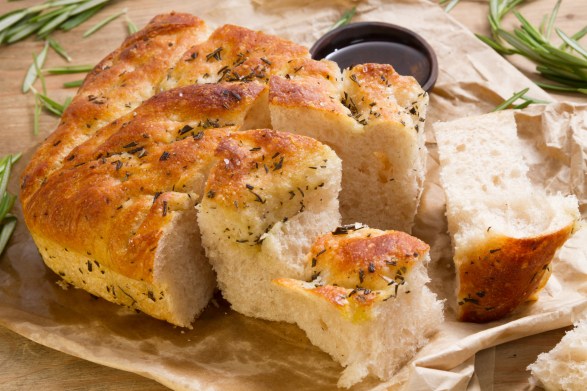 Fresh focaccia bread from the bakery