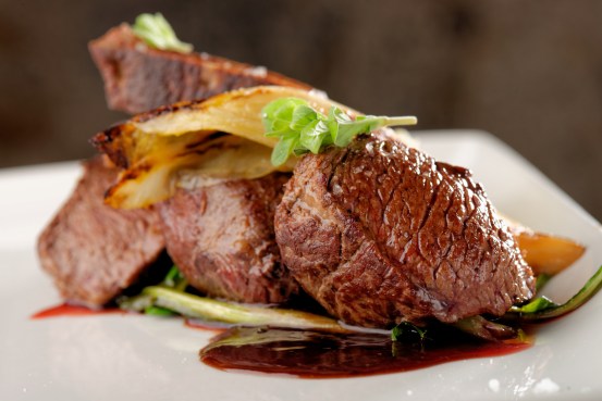 Venison meat steak with vegetable